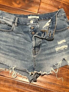 PacSun Light Wash Distressed High-Rise Denim Shorts